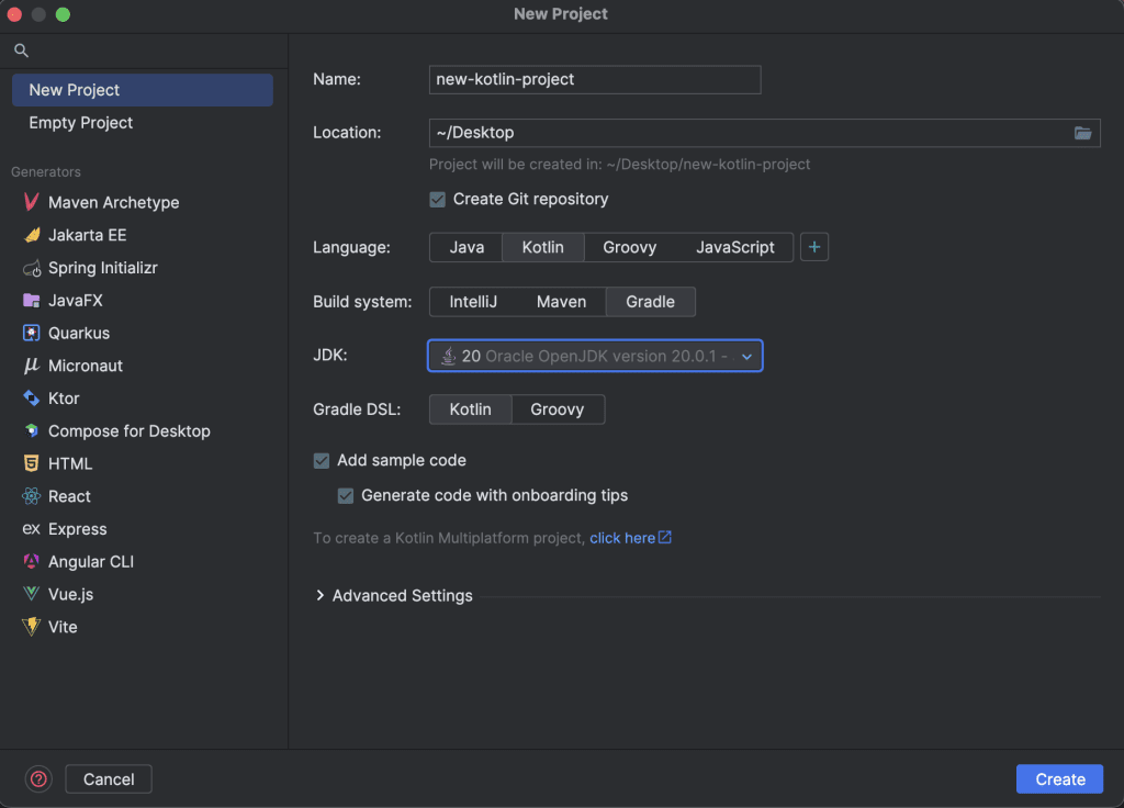 Tạo New Project Kotlin với IntelliJ IDE